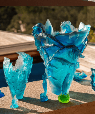 Maya Small Blue Seahorse Daum - Crystal House