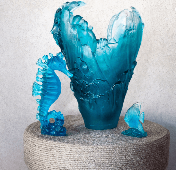 Maya Small Blue Seahorse Daum - Crystal House