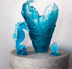 Maya Small Blue Seahorse Daum - Crystal House
