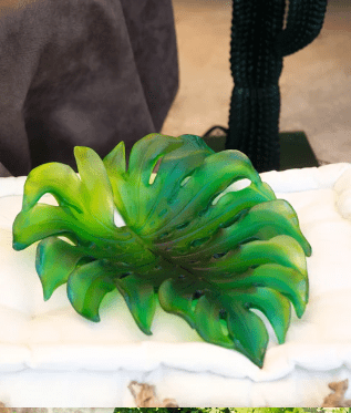 Medium Monstera Bowl by Emilio Robba 375 ex Daum - Crystal House