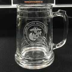 Military Insignia Engraved on Maritime Beer Mug Crystal House