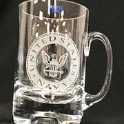 Military Logo engraved on Crystal Mug Crystal House