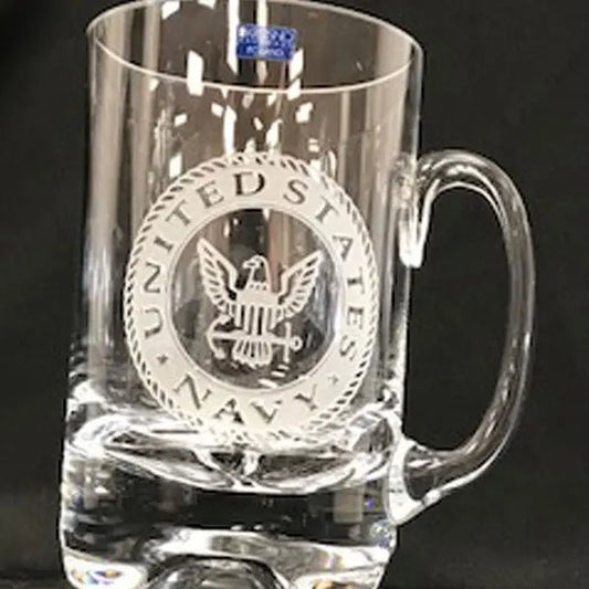 Military Logo engraved on Crystal Mug Crystal House