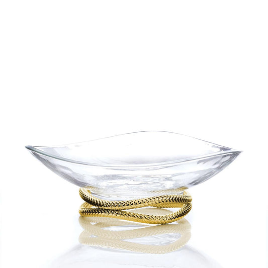 Nambe Braid Gold Centerpiece Bowl – Luxury Crystal Gifts for Corporate & Weddings Nambé
