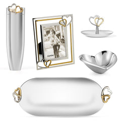 Nambé That's Amore 5-Piece Gift Bundle – Luxury Heart-Themed Home Gift Set Nambé