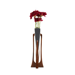 Nambe Tribute Bud Vase | Luxury Alloy & Acacia Wood Bud Vase Nambé