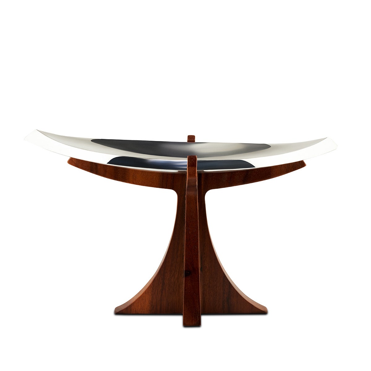 Nambé Tribute Compote – Alloy & Acacia Wood Designer Serving Bowl Nambé