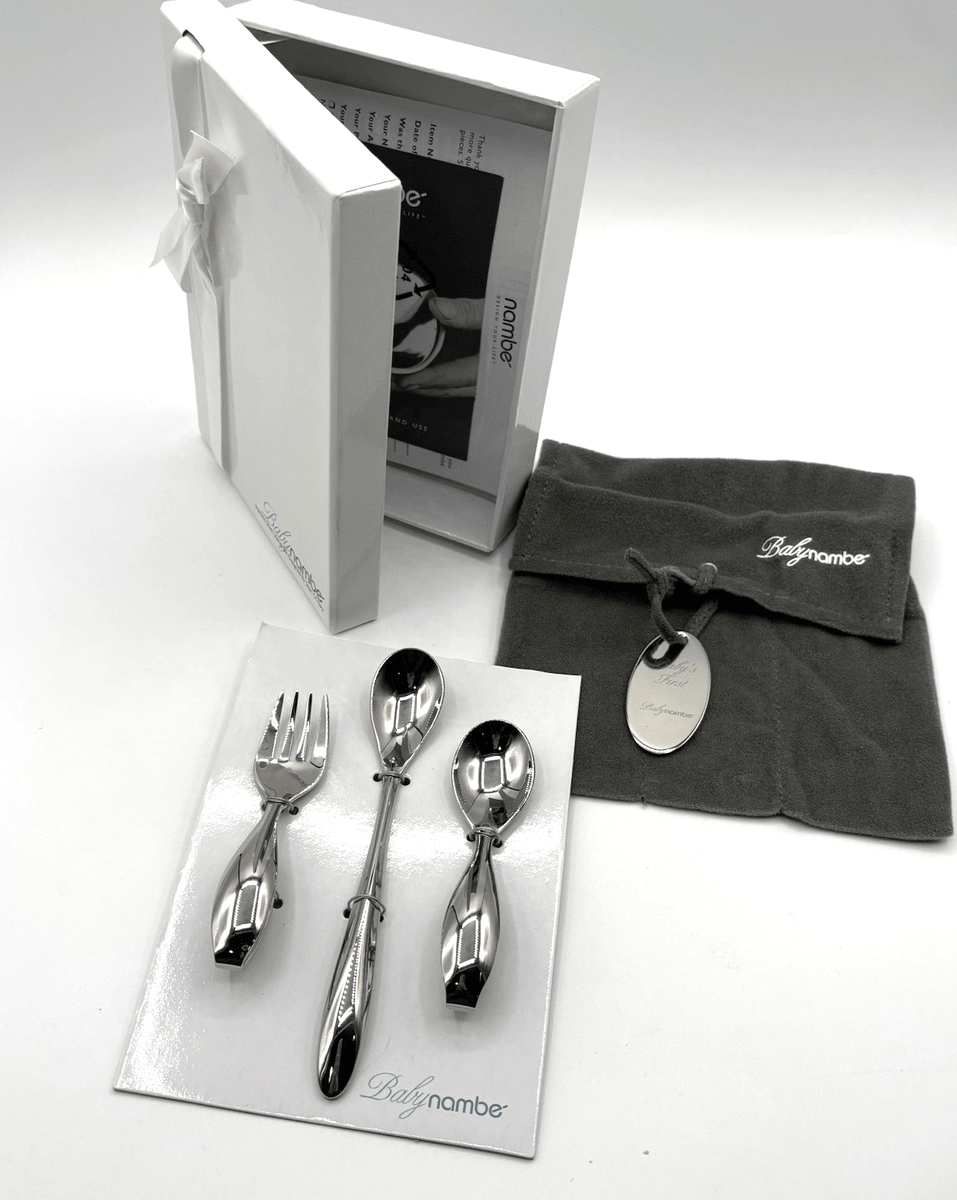Nambé Baby Feeding Set – Luxury Stainless Steel Infant Flatware & First Meal Gift Nambé - Crystal House