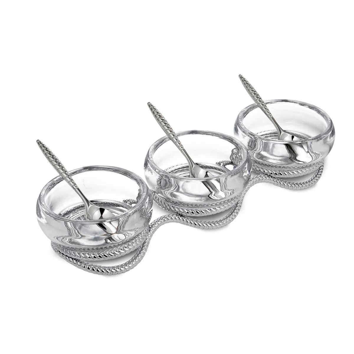 Nambe Braid Condiment Set – Luxury Corporate & Wedding Serveware Gift Nambé- Crystal House