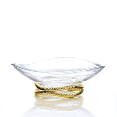 Nambe Braid Gold Centerpiece Bowl – Luxury Crystal Gifts for Corporate & Weddings Nambé- Crystal House