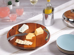 Nambe Entertaining Cheese Block w/ Knife & Spreader Nambé