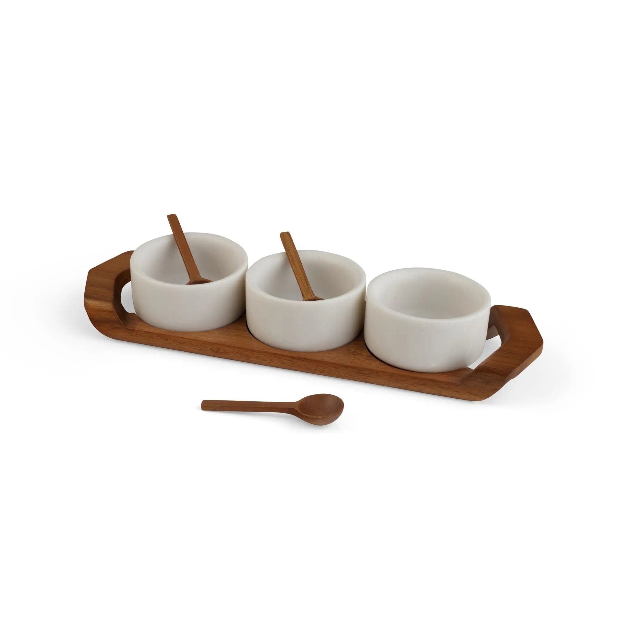 Nambe Entertaining Chevron Condiment Tray w/ Spoons Nambé