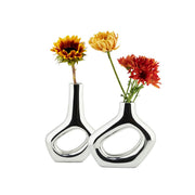 Nambe Organic Vase Set of 2 – Modern Alloy Designer Flower Vases Nambé- Crystal House