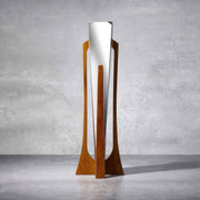 Nambe Tribute Bud Vase | Luxury Alloy & Acacia Wood Bud Vase Nambé- Crystal House