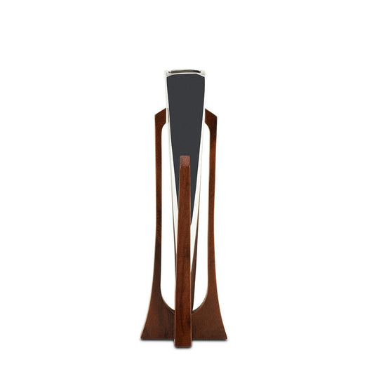 Nambe Tribute Bud Vase | Luxury Alloy & Acacia Wood Bud Vase Nambé- Crystal House