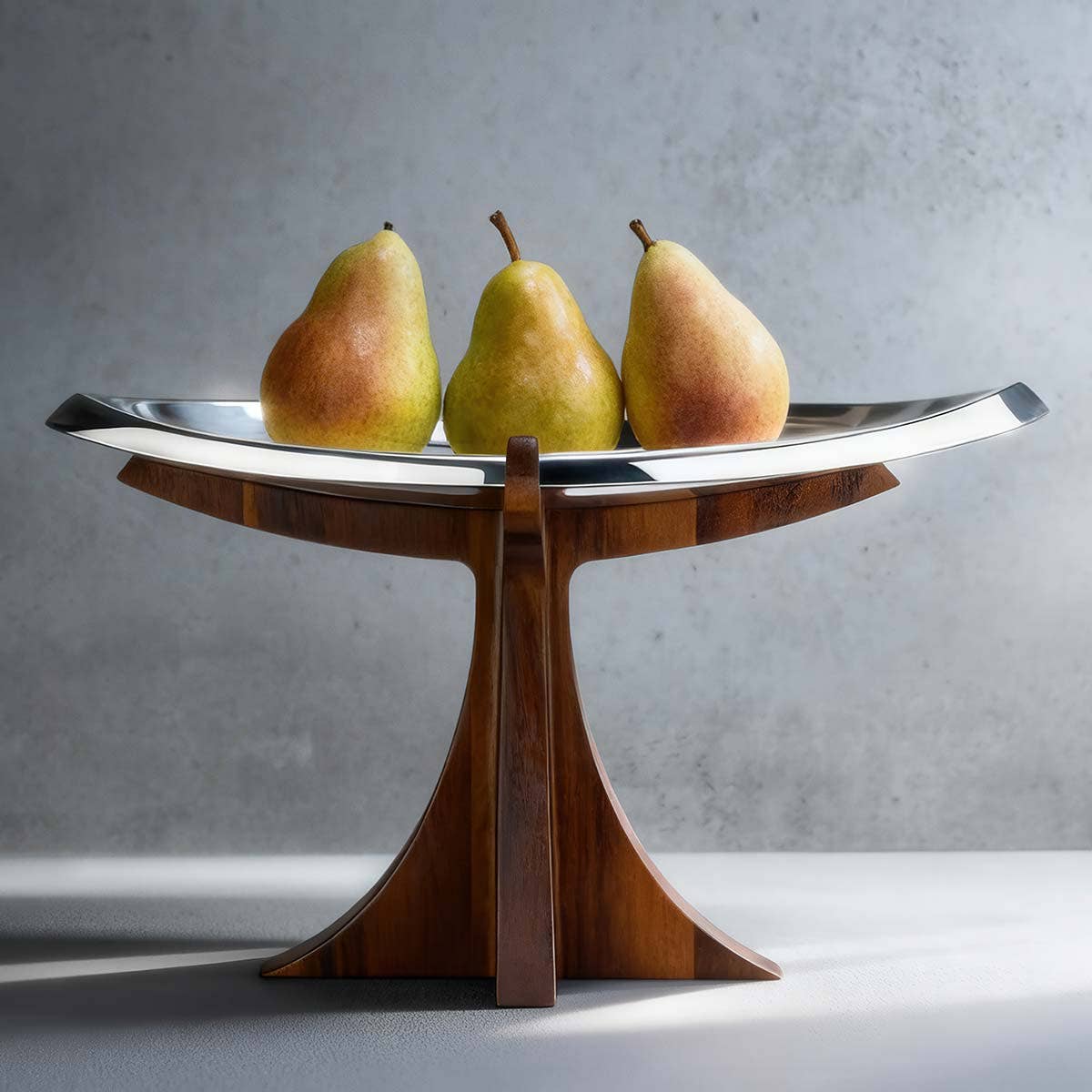 Nambé Tribute Compote – Alloy & Acacia Wood Designer Serving Bowl Nambé- Crystal House