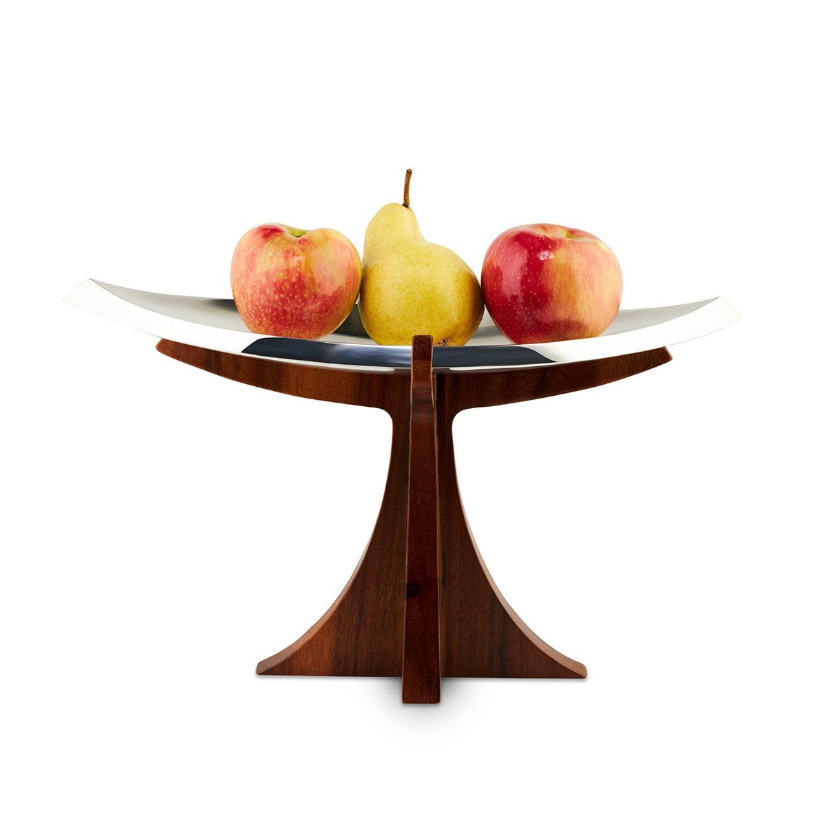 Nambé Tribute Compote – Alloy & Acacia Wood Designer Serving Bowl Nambé- Crystal House
