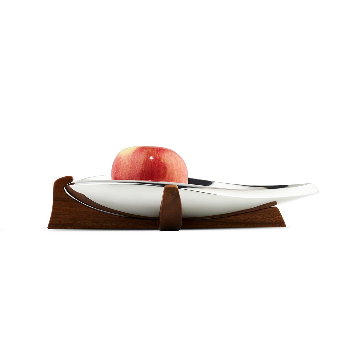 Nambe Tribute Fruit Bowl – Alloy & Acacia Wood Designer Serving Bowl Nambé- Crystal House