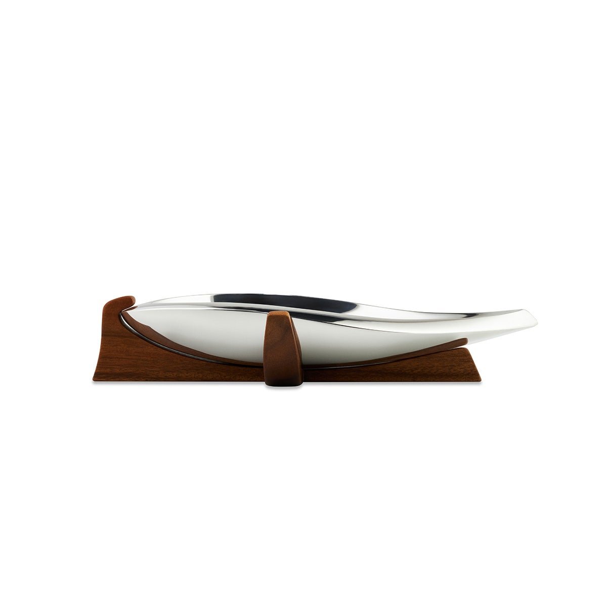 Nambe Tribute Fruit Bowl – Alloy & Acacia Wood Designer Serving Bowl Nambé- Crystal House