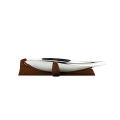 Nambe Tribute Fruit Bowl – Alloy & Acacia Wood Designer Serving Bowl Nambé- Crystal House