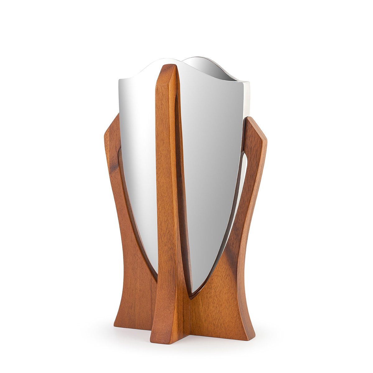 Nambé Tribute Vase – Alloy & Acacia Wood Designer Flower Vase Nambé- Crystal House
