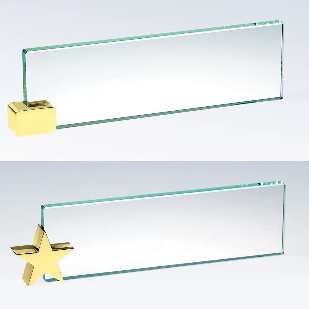 NAMEPLATE W/ BRASS HOLDER Crystal House - Prism