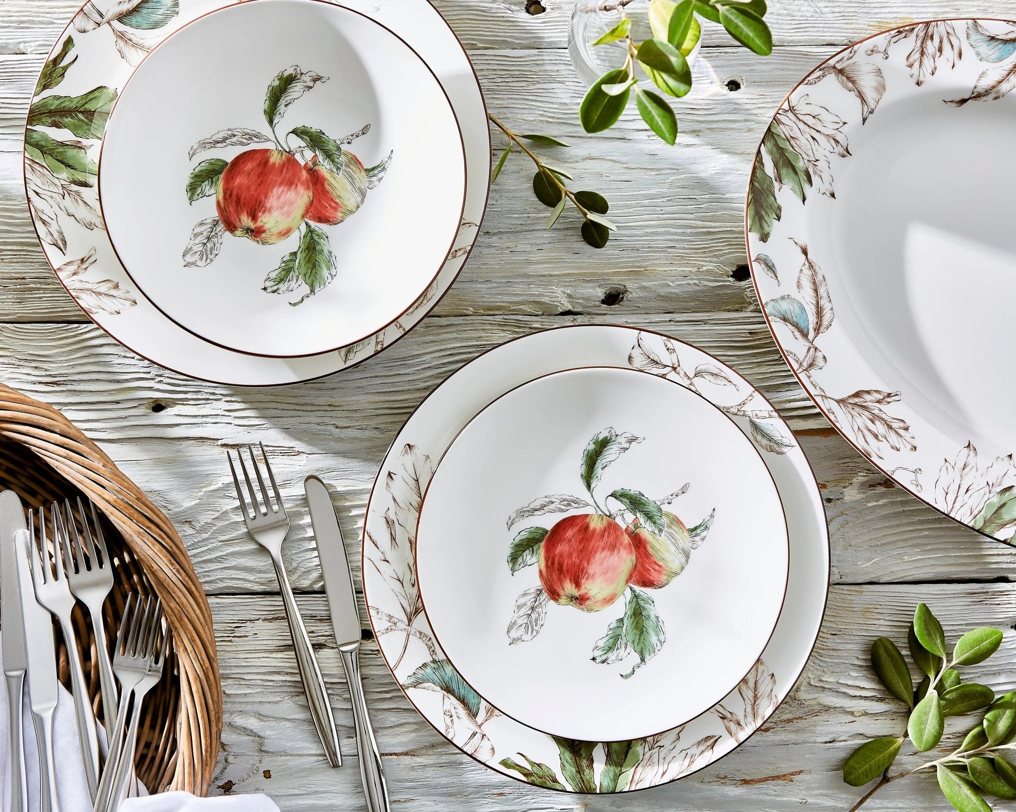 Nature's Bounty Dinnerware 4 pc Place Setting (Apple) Portmeirion - Crystal House