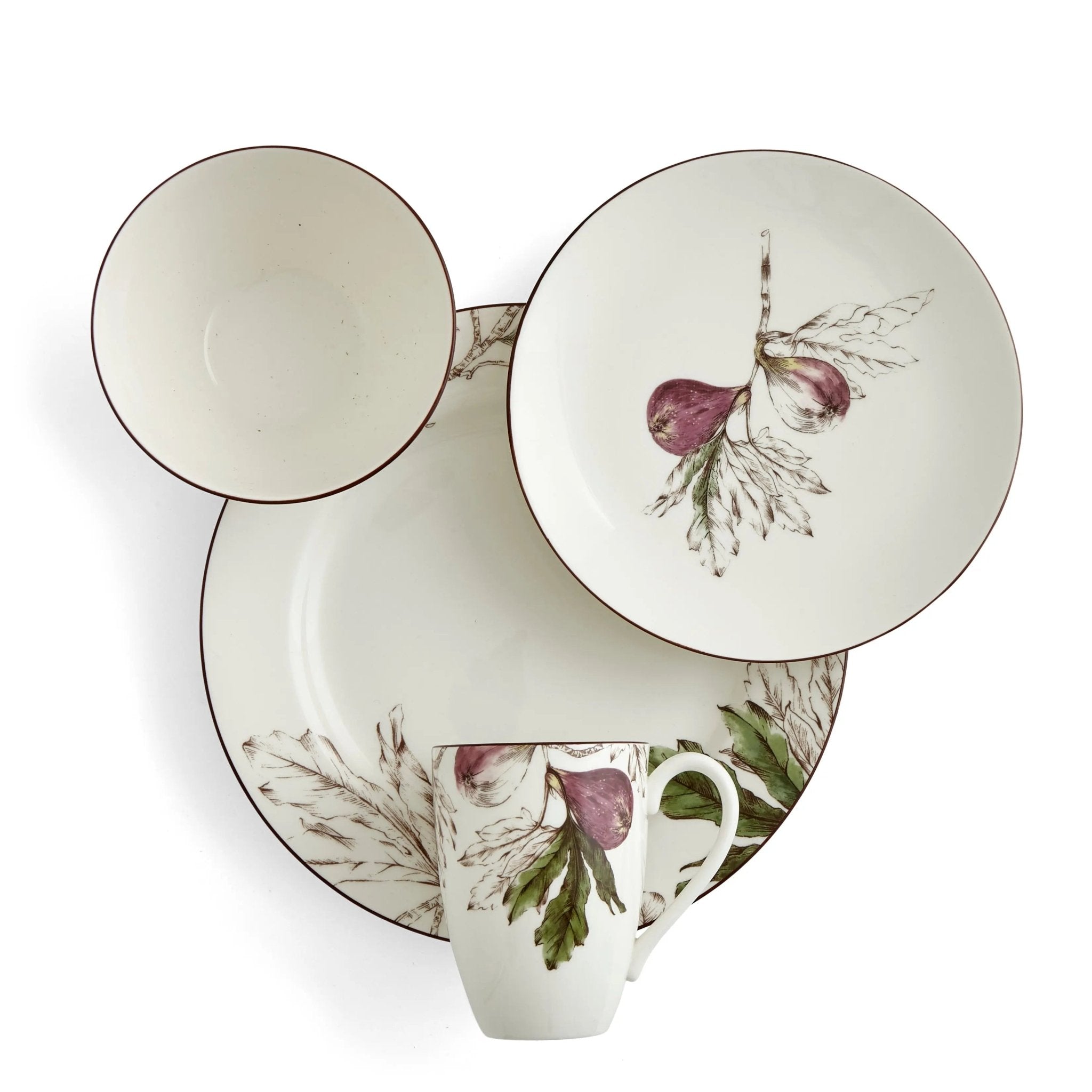 Nature's Bounty Dinnerware 4 pc Place Setting (Fig) Portmeirion - Crystal House