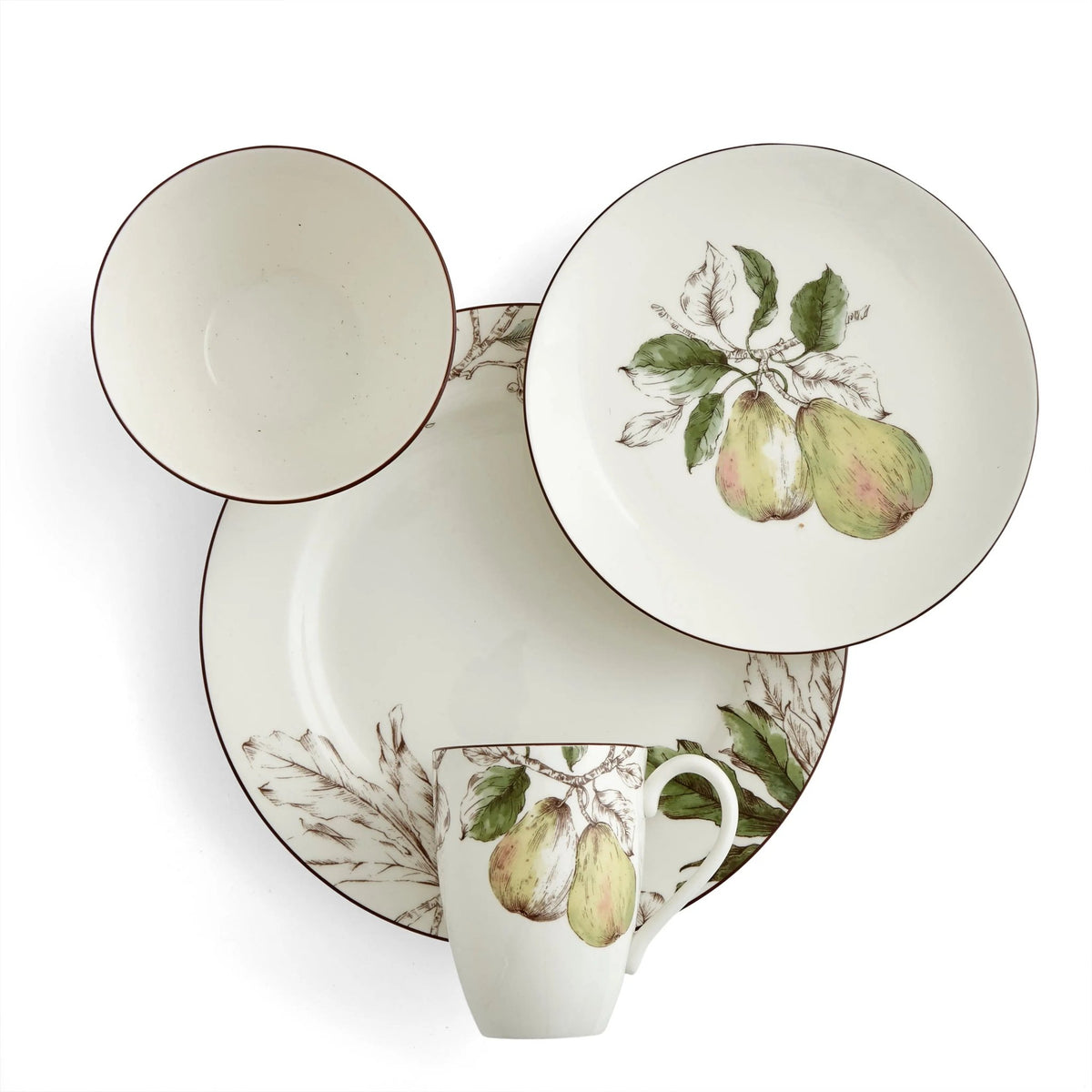 Nature's Bounty Dinnerware 4 pc Place Setting (Pear) Portmeirion - Crystal House