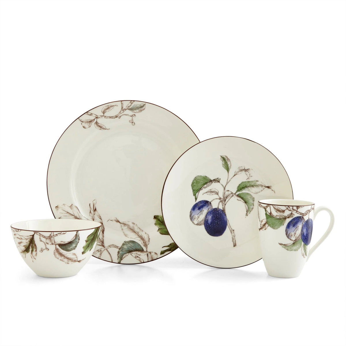 Nature's Bounty Dinnerware 4 pc Place Setting (Plum) Portmeirion - Crystal House