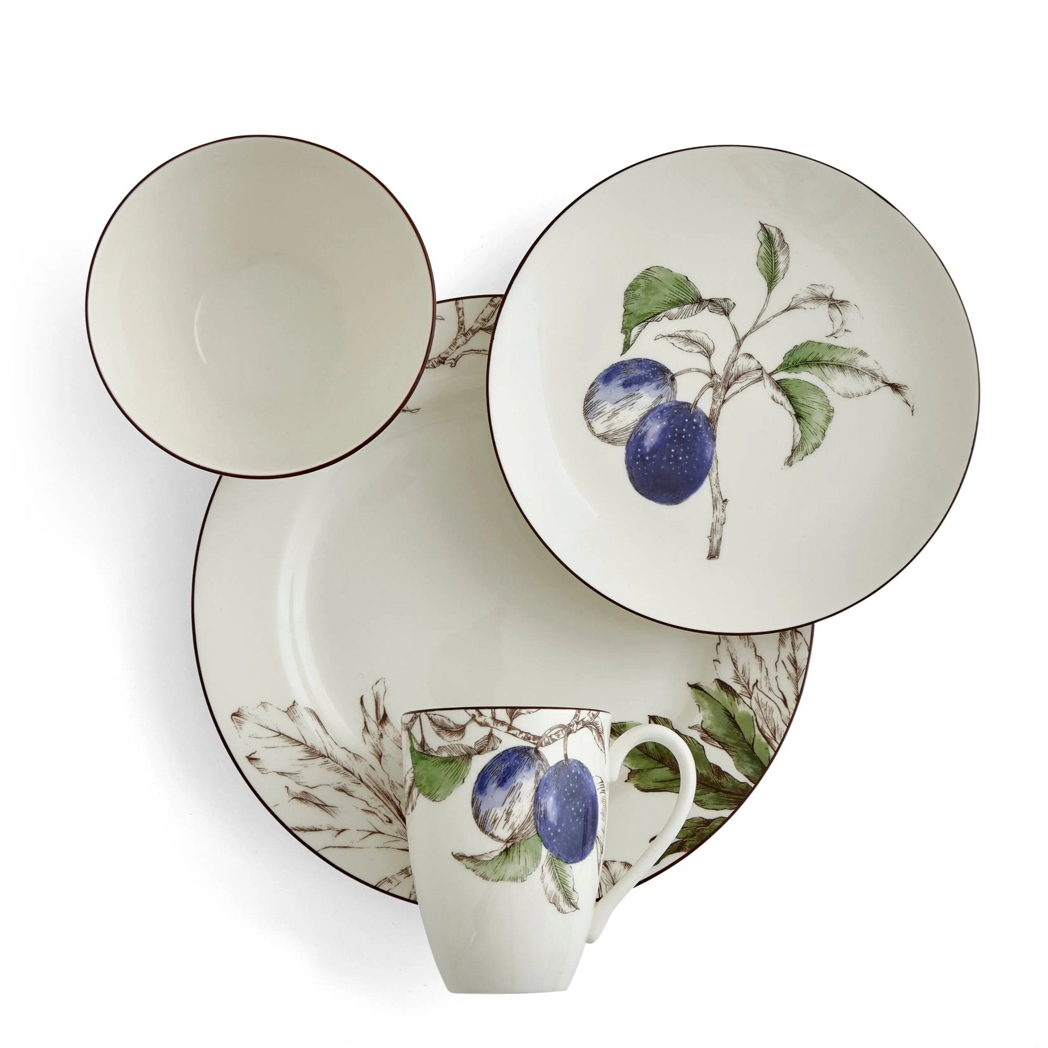 Nature's Bounty Dinnerware 4 pc Place Setting (Plum) Portmeirion - Crystal House