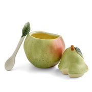 Natures Bounty - Figural Serveware Pear Sugar Bowl and spoon Portmeirion - Crystal House