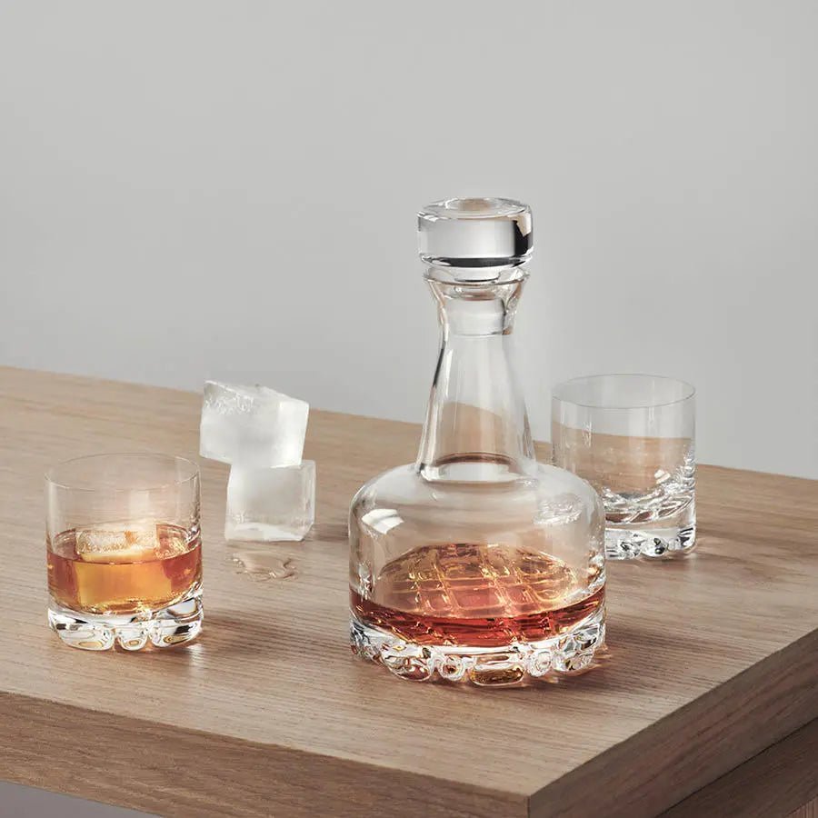 Navy Logo Orrefors Decanter Set - Custom Engraved Crystal Whiskey Gift for US Navy Veterans. 