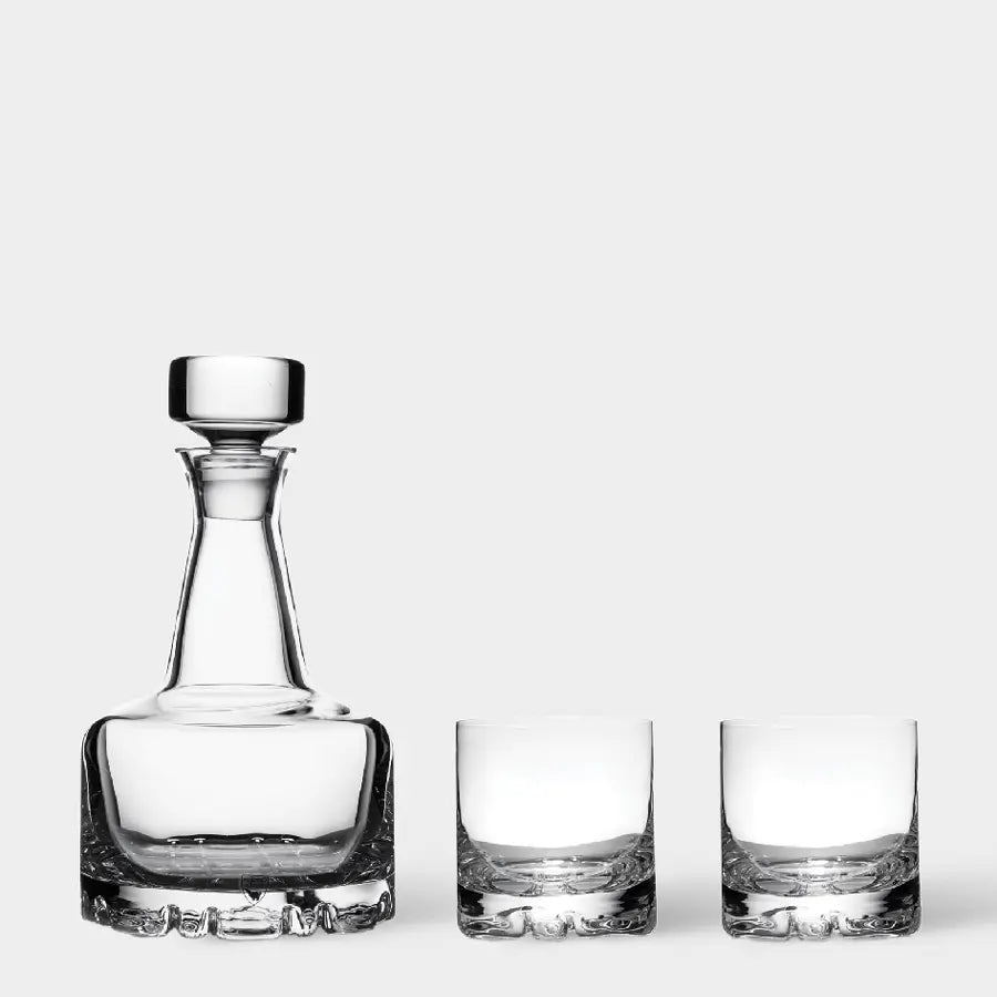 Navy Logo Orrefors Decanter Set - Custom Engraved Crystal Whiskey Gift for US Navy Veterans. 