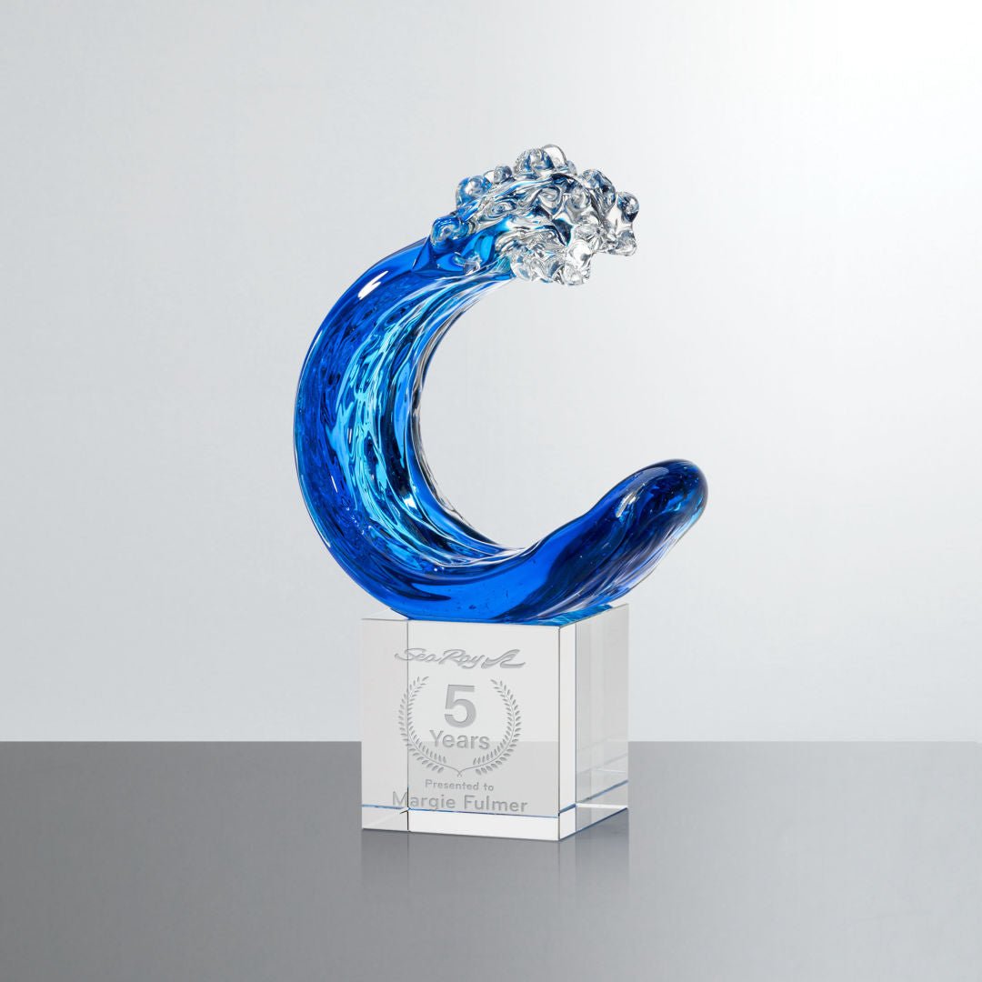 Oceana Art Glass Award – Luxury Wave Trophy crystal edge - Crystal House