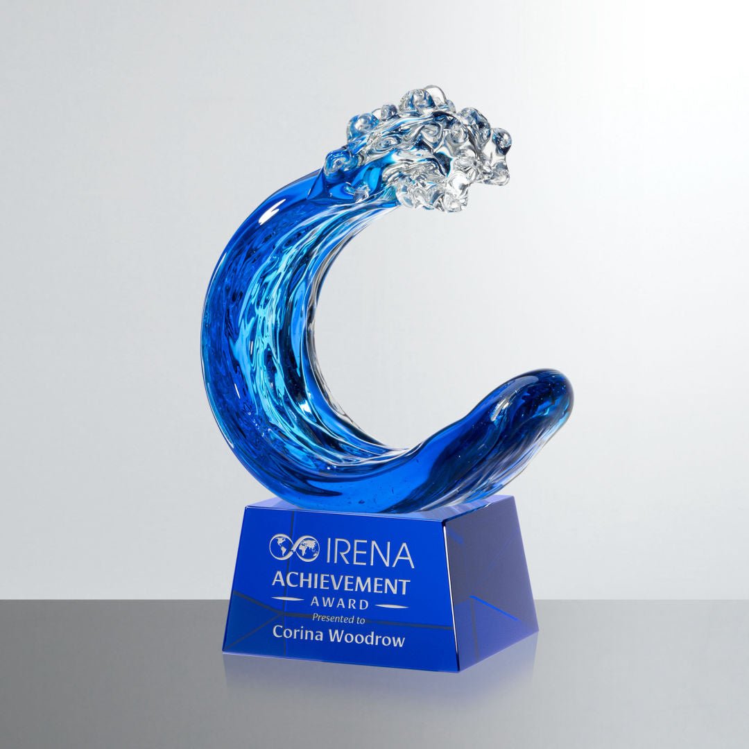 Oceana Art Glass Award – Luxury Wave Trophy crystal edge - Crystal House