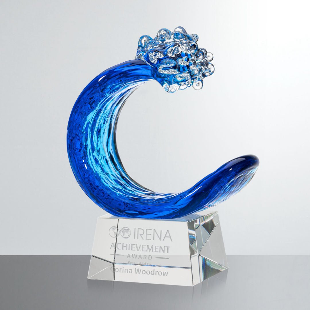 Oceana Art Glass Award – Luxury Wave Trophy crystal edge - Crystal House