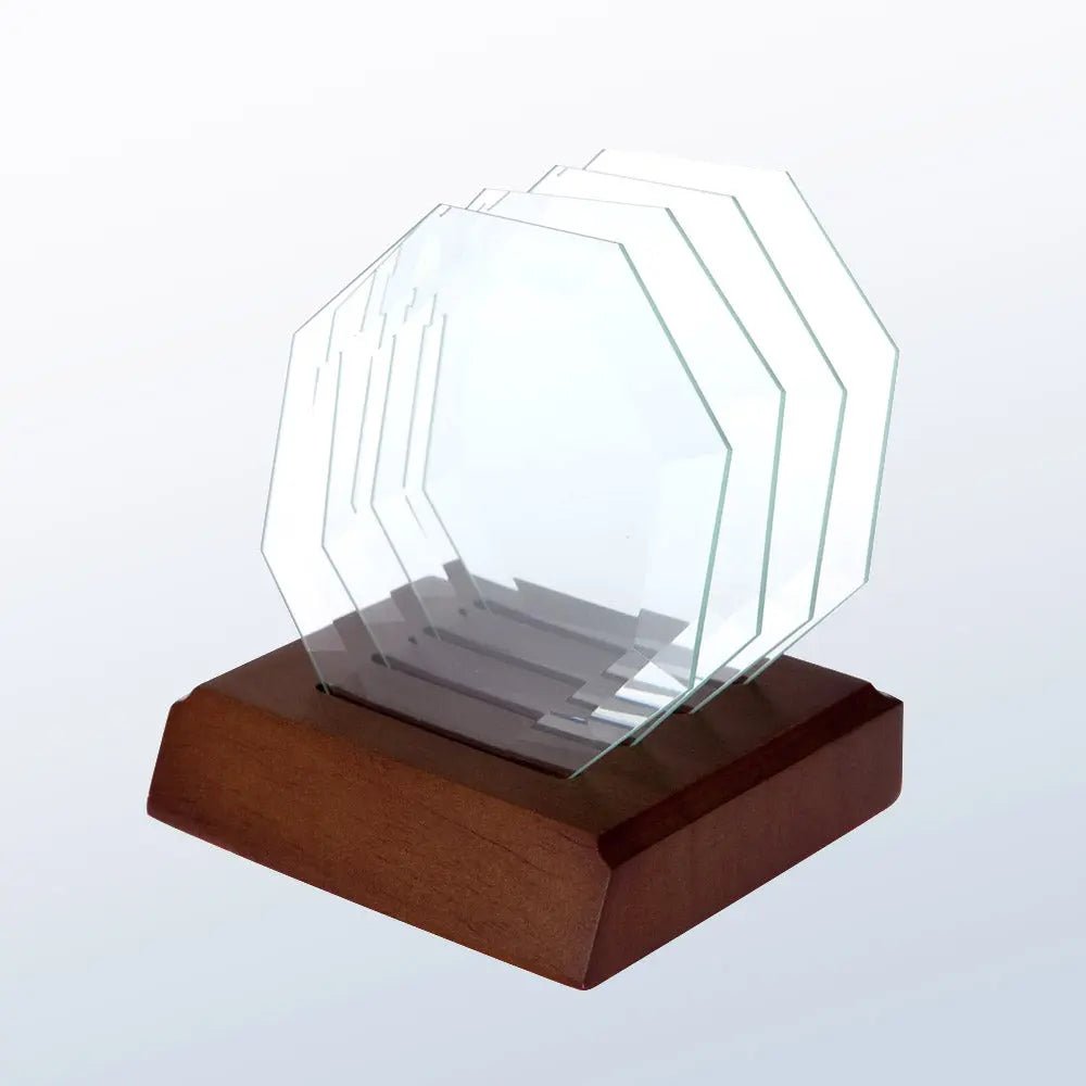 OCTAGON GLASS COASTER Crystal House - Prism