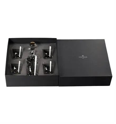 OLYMPOS CASE WITH WHISKY DECANTER AND 4 OLD FASH Vista Alegre