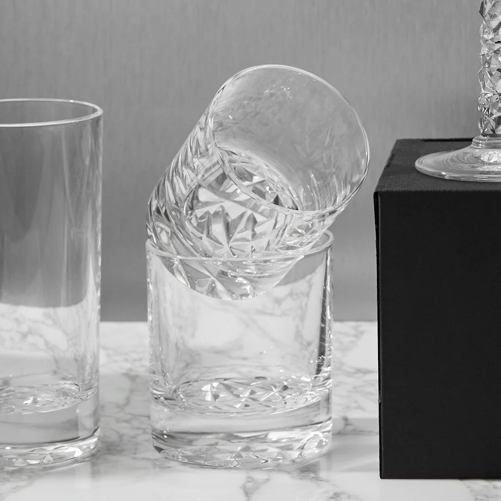 Orrefors Carat Double Old Fashioned Glass Set of 2 – Luxury Crystal Gifts Orrefors - Crystal House
