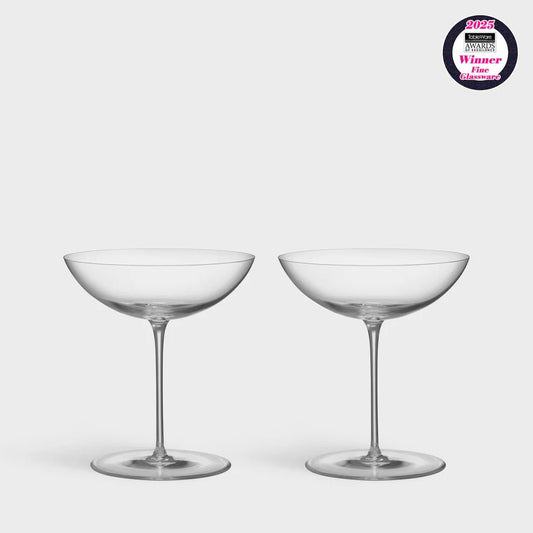 Orrefors Geometry Cocktail Glass Set of 2 – Luxury Wedding & Corporate Gift Orrefors - Crystal House
