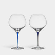 Orrefors Intermezzo Blue Bouquet Wine Glass Set of 2 – Luxury Crystal Gifts Orrefors - Crystal House