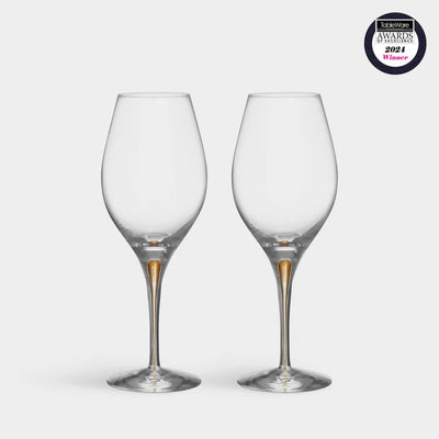 Luxury Crystal Glass Intermezzo Gold Balance Wine Glass Set of 2 Home Decor Premium Gift