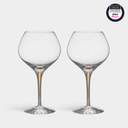 Orrefors Intermezzo Gold Bouquet Wine Glass Set of 2 – Luxury Crystal Gifts Orrefors - Crystal House