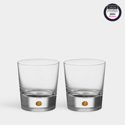 Orrefors Intermezzo Gold Double Old Fashioned Glass Set of 2 – Luxury Crystal Gifts Orrefors - Crystal House