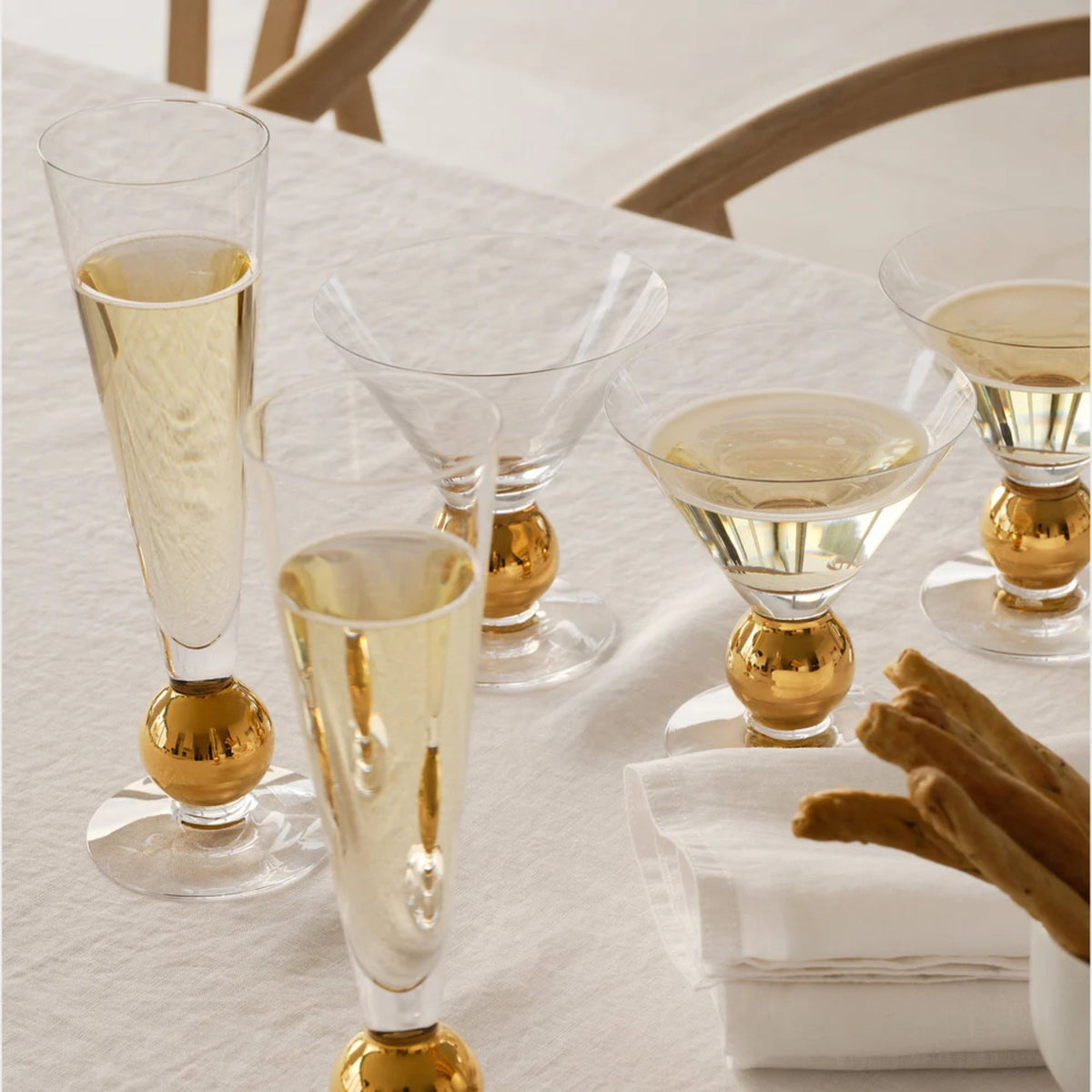 Orrefors Nobel Champagne Glass – 21K Gold Crystal Flute USA Orrefors - Crystal House
