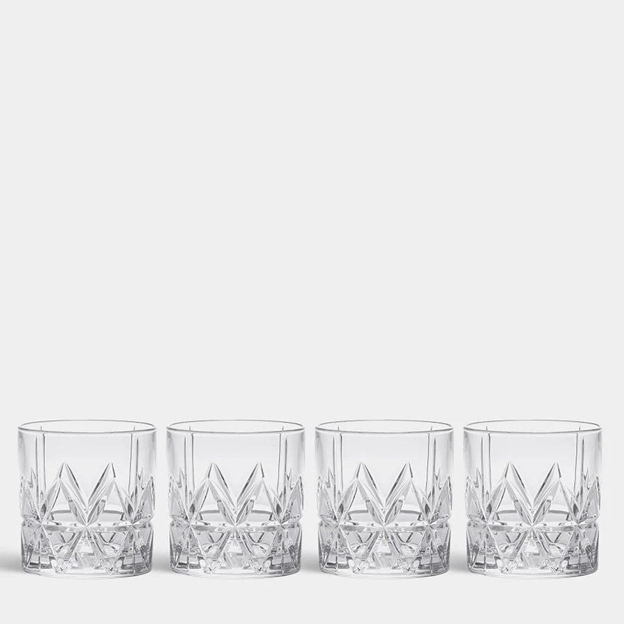 Orrefors Peak Double Old Fashioned Glass Set of 4 – Luxury Crystal Gifts Orrefors - Crystal House