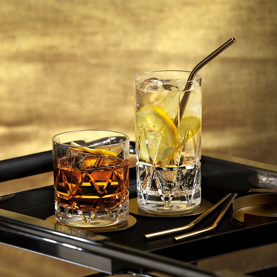 Orrefors Peak Double Old Fashioned Glass Set of 4 – Luxury Crystal Gifts Orrefors - Crystal House