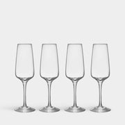 Orrefors Pulse Champagne Glass Set of 4 – Luxury Wedding & Corporate Gift Crystal House - Crystal House