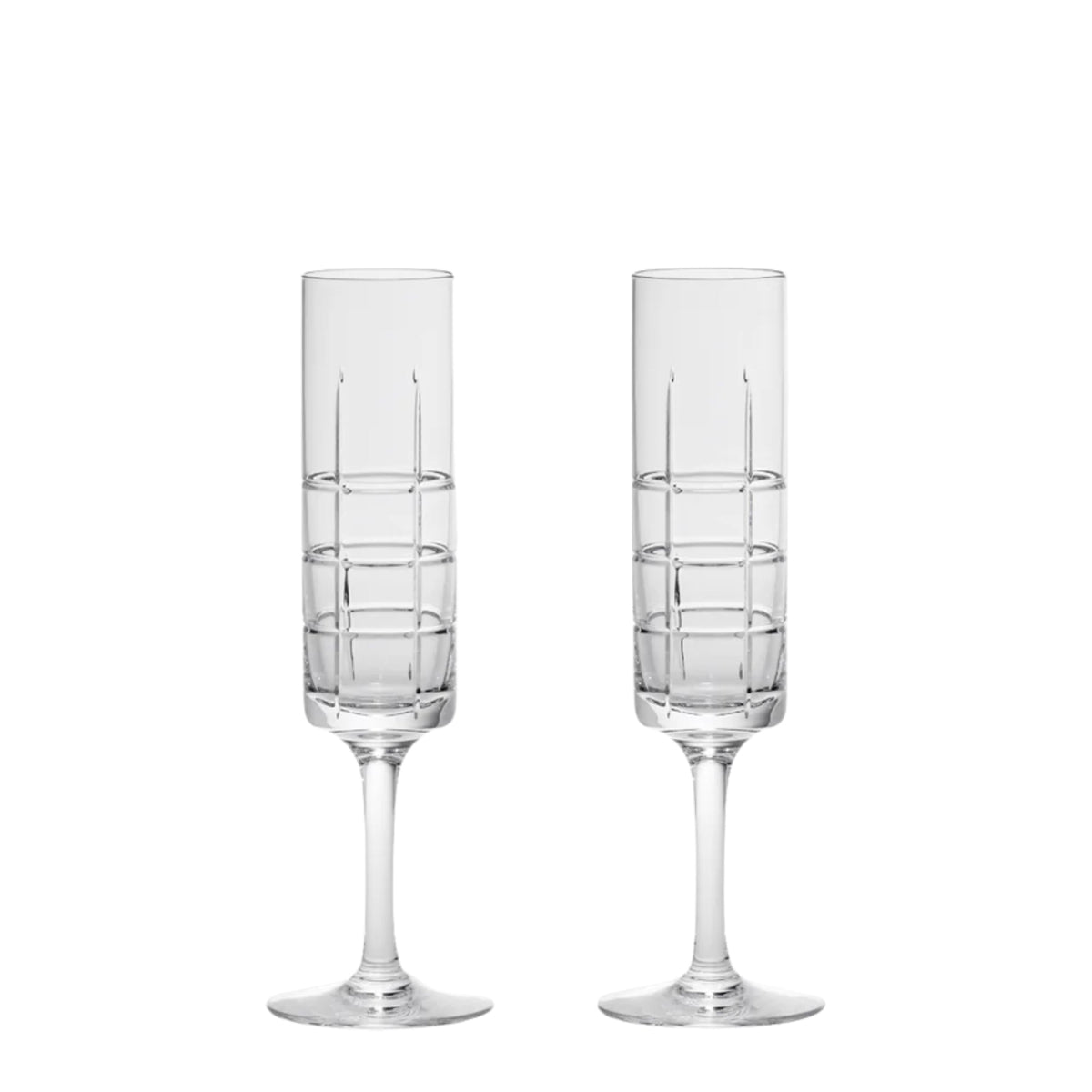 Orrefors Street Champagne Glass Set of 2 – Luxury Crystal Flutes Orrefors - Crystal House